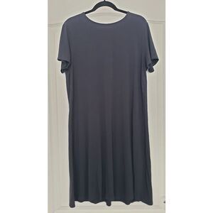 J. Jill‎ Wearever Collection Short Sleeve Gray T-shirt Dress Sz L Casual Basic
